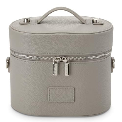 ETOILE - Oval Toiletry Case Pebble - Travel Makeup Bag Organizer with Shoulder Strap and Removable Divider - color: Pebble