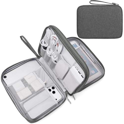 FYY Electronic Organizer, Travel Tech Pouch Bag, Extra Large, Dark Grey - color: Dark Grey, size: 10.8 x 8 x 3.15 inches