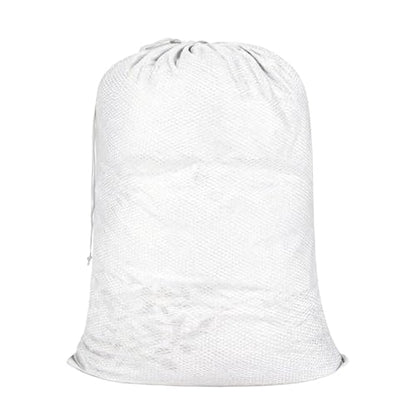 Mesh Laundry Bag, 24 x 36 in Heavy Duty Drawstring Wash Bag for Delicates, Reusable Machine Washable Sack for Home and Travel, White - color: White