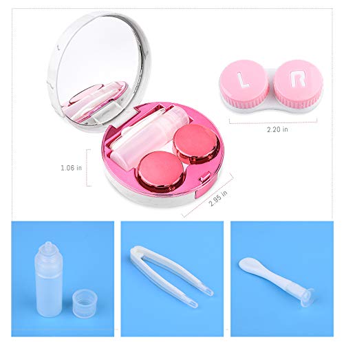 cauyuan Cute Contact Lens Case Portable Travel Box - color: D-Rose Red