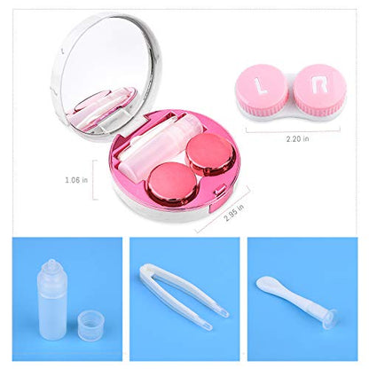 cauyuan Cute Contact Lens Case Portable Travel Box - color: D-Rose Red