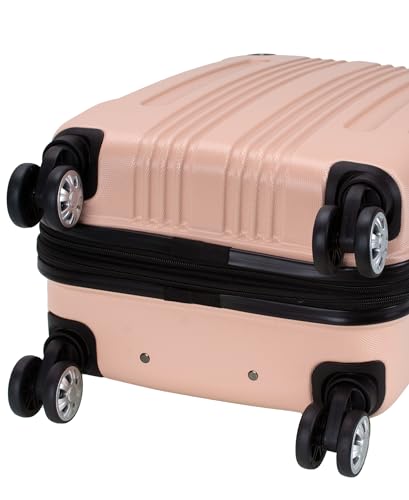 Rockland London Hardside Spinner Wheel Luggage, Champagne, Carry-On 20-Inch, 22"X13. 5"x10" (with wheels) - color: Beige, size: Carry-on 20"