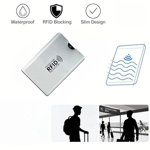 LESSBLE RFID Blocking Sleeves (8 Pack) | Secure Credit Card Protector & ID Shield | Waterproof, 4 Colors