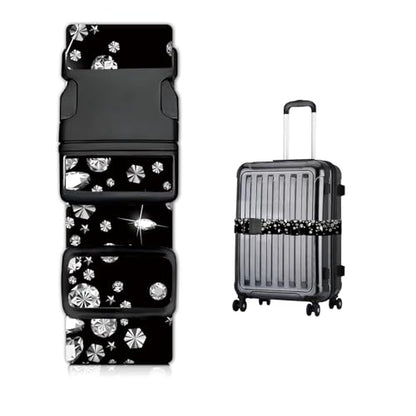 Luggage Straps for Suitcases, Heavy Duty Travel Belt with Quick-Release Buckle, Adjustable Suitcase Strap, Cute Luggage Accessories for Travel Sparkling Diamond - color: Sparkling Diamond