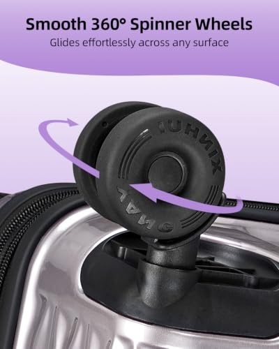 Checked Luggage, 24 Inch Expandable with Spinner Wheels, TSA Lock, Lightweight Travel Suitcase with Large Capacity - color: Amethyst Wave, size: 24inch