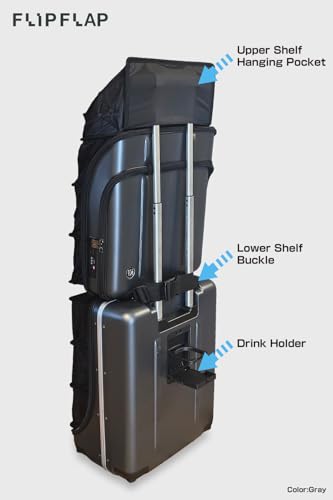 FLIP The Suitcase That Turns Into a Shelf 47L Carry-On Lightweight Polycarbonate Silent Detachable Wheels TSA Lock Front-Open PC Cabin Approved for Business Travel Easy Caster Replacement (Black) - color: Black