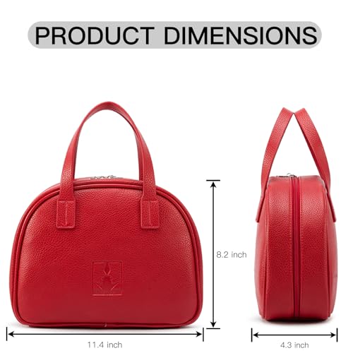 ROYALFAIR Standing Makeup Bag, Travel Cosmetic Organizer, Red - color: Red