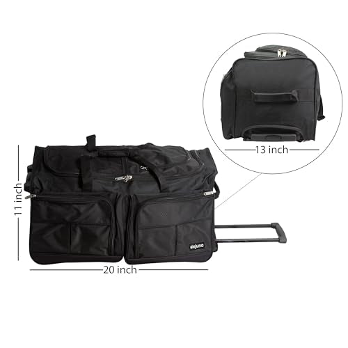 Hipack Carry-on Rolling Duffle Bag - color: Black