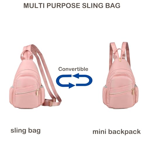 Mini Backpack Small Crossbody Bags Sling Bag for Women Casual Convertible - color: Pink