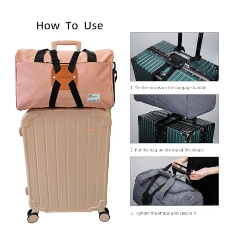 Luggage Straps Bag Bungees, Adjustable TSA-Approved – High Elastic Suitcase Belt for Securing Carry-On (1 Pack Brown) - color: S-Brown