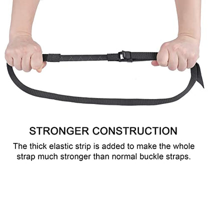 Ayaport Adjustable Stretch Lashing Straps with Buckles 0.75" x 4', 4 Pack - color: Black-Stretch, size: 0.75'' x 48''
