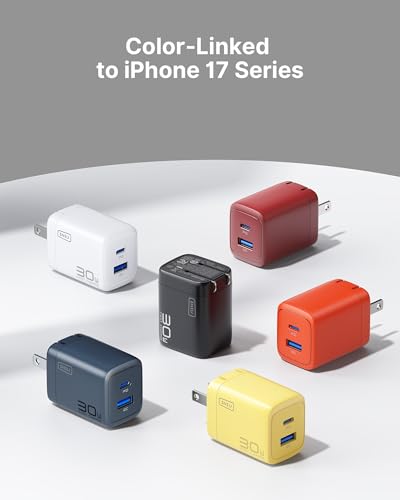 INIU USB C Charger Block, 30W GaN Fast Charging with Smart Phone Protection - color: Black, size: 1 Pack + 1 Cable