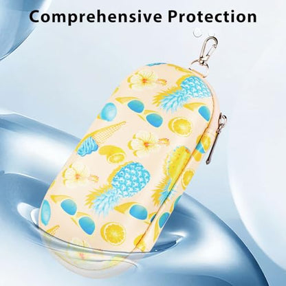 Sunglasses Organizer, Double Glasses Eye Glass Case for Women Case Hard Shell Dual Sunglasses Travel Case - color: Yellow