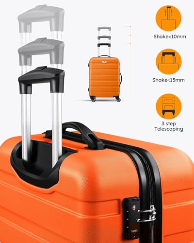 Suitour Luggage Sets 2 Piece with Spinner Wheels,Hard Shell 20 Carry on Suitcase and 28 inch Luggage with Spinner Wheels Suitcase Set with TSA Lock(20in/28in) - color: Orange, size: 2-Piece Set (20/28)