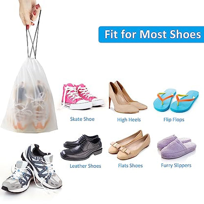 Clear Shoe Bags for Travel 5 PCS, Drawstring Travel Shoe Bags for Packing - color: Clear, style: 5 Pack