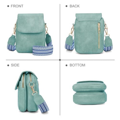 Fashion Small Crossbody Bags for Women Trendy Designer Cell Phone Purses - color: Lightblue