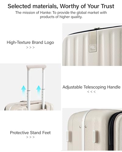 Hanke 16 Inch Small Carry On Luggage, Top Opening Aluminum Frame Suitcase - color: Ivory White, size: 16 Inch