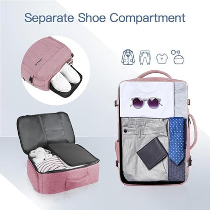 Gieury Carry On Backpack, 55L Extra Large Travel Backpack for Men & Women - color: Pink, size: 3X-Large(22"x14"x10")