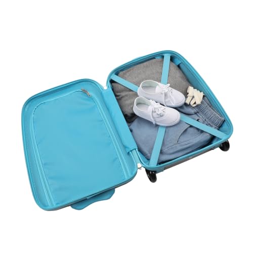 Space Printed 2-Wheel Lightweight Carry-on Luggage Suitcase with Backpack and Neck Pillow (3-Pc Set) For Boys - color: Viggio Space Printed