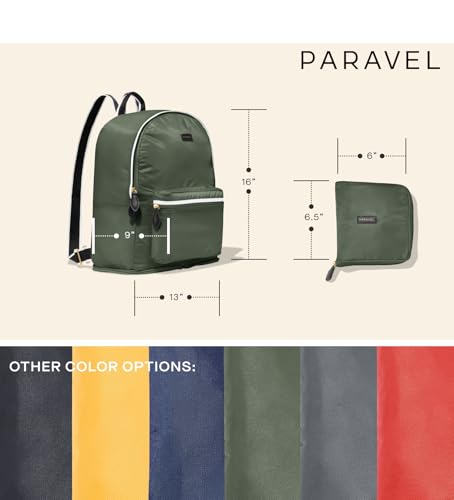Paravel Fold Up Travel Backpack | Packable and Lightweight Foldable Travel Bag | Carry On Nylon Backpack with Trolley Sleeve, Flatiron Grey - color: Flatiron Grey