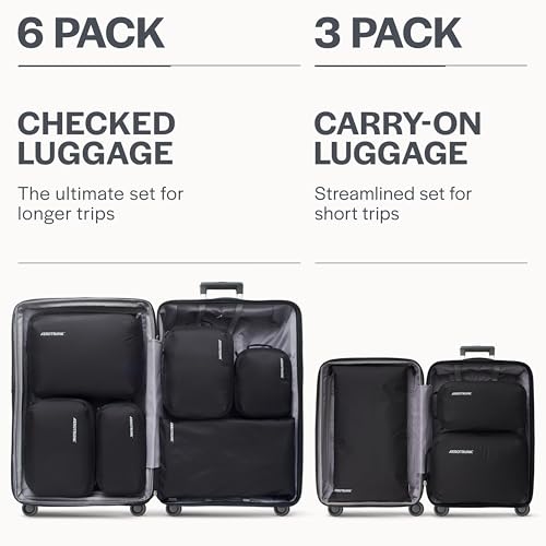 Aerotrunk Ultralight Compression Packing Cubes for Travel, 3-Pack, Black - color: Black, size: 3-Pack