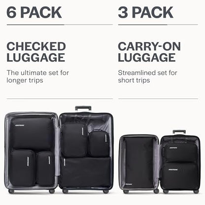 Aerotrunk Ultralight Compression Packing Cubes for Travel, 3-Pack, Black - color: Black, size: 3-Pack