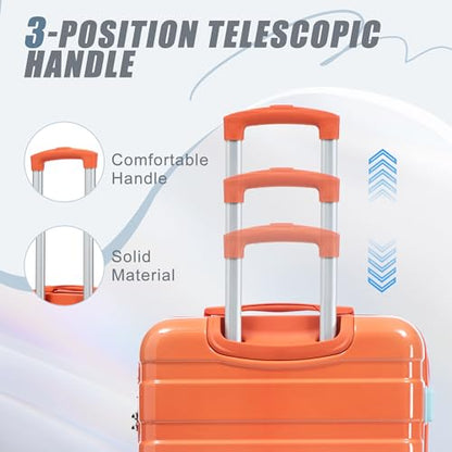 Hardshell Luggage, Durable PC Suitcase with Double Spinner Wheels, 20/24/28 - color: Transition Red, size: 20/24/28 Inch
