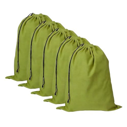 5 Pack Shoe Bags for Travel, Washable Dust Bags Drawstring Travel Shoe Bag - color: Green