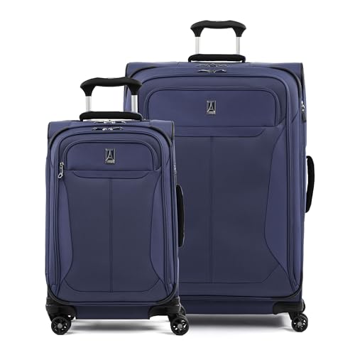 Travelpro Tourlite Softside 2-Piece Set, Expandable Luggage, 4 Spinner Wheels, Lightweight Suitcase, 21" Carry-On, 29 Check Large, Blue - color: Blue, size: 2-Piece Set (21/29)