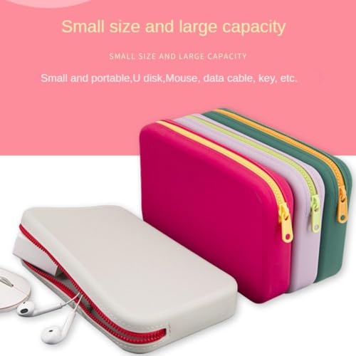 Makeup Pouch Portable Square Cosmetic Storage Bag Silicone Makeup Brush Holder Travel(purple)