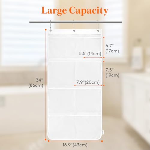 Lifewit Mesh Shower Caddy, 9 Pockets Hanging Bathroom Organizer, 1 Pack - size: 14" x 34"