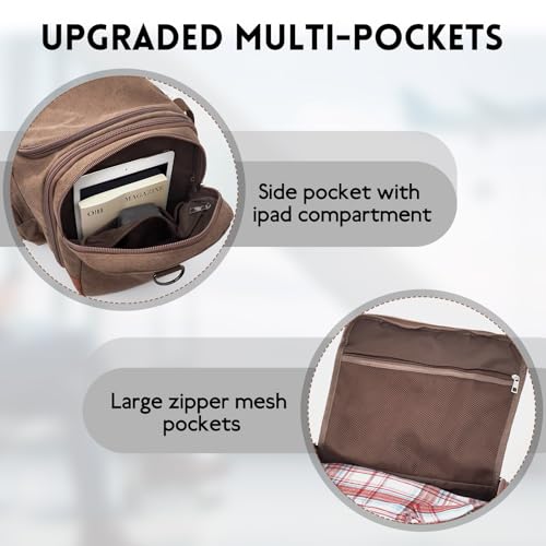 Men'S Duffle Bag For Travel, Expandable Canvas Duffel Bags Overnight Weekend Gym Carry On Luggage Bag For Men(Coffee) - color: Coffee