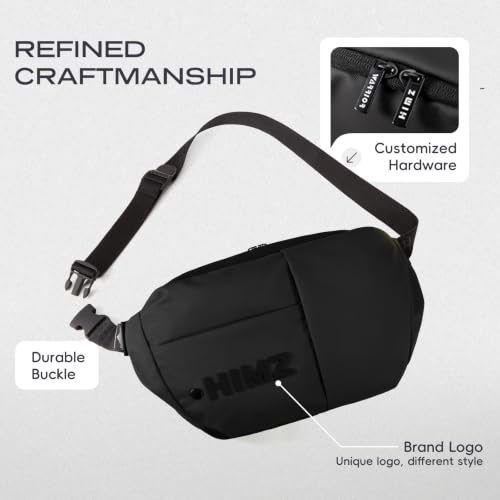 Sling Bag Men Crossbody Fanny Pack Multi-pocket, Black - color: Advanced Black