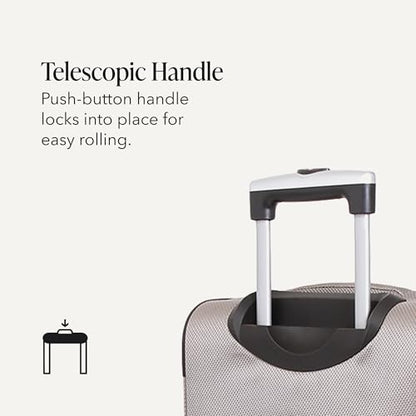 SWISSGEAR Sion Softside Expandable Spinner Luggage Durable Lightweight Travel Suitcase, Pewter, Checked-Large - color: Pewter, size: Checked-Large