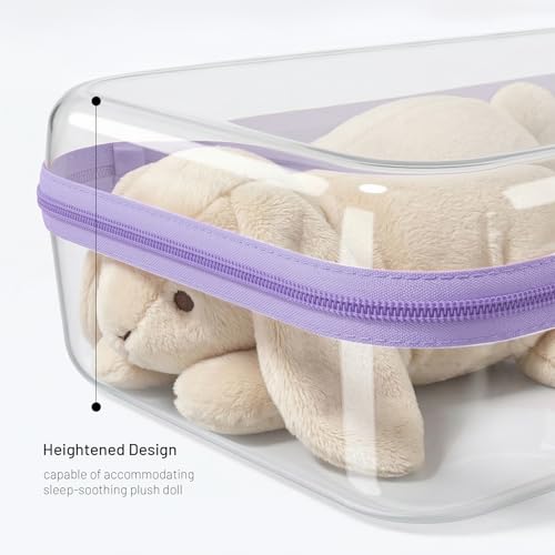 Clear Hard Shell Zipper Organizer Cases, 3 Pack with Handles - color: Purple1