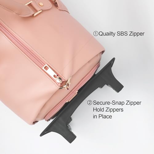 Modoker Convertible PU Leather Rolling Garment Duffle Bag for Women, Green - color: Rolling Green