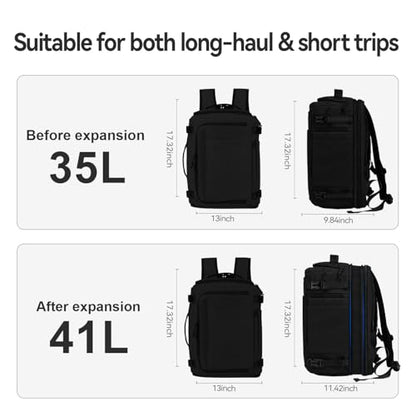 Carry On Travel Backpack Flight Approved Laptop Backpack for Women Men - color: Black, style: A