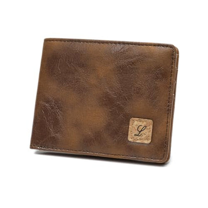 Lanyani Minimalist Fabric Wallet Bifold RFID Blocking - color: Z-Brown