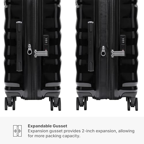 Traveler's Choice Edinburgh II Hardside Spinner Luggage, TSA Lock, Black, 25" Medium - color: Black, size: 25" Medium