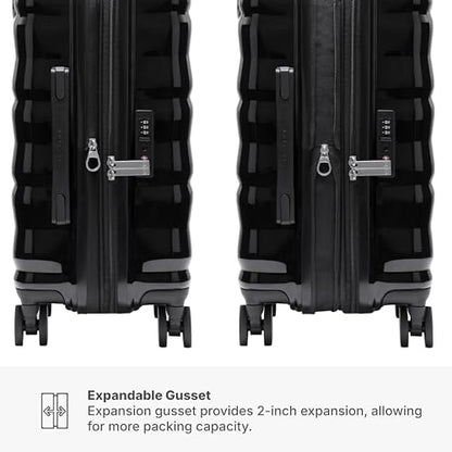 Traveler's Choice Edinburgh II Hardside Spinner Luggage, TSA Lock, Black, 25" Medium - color: Black, size: 25" Medium