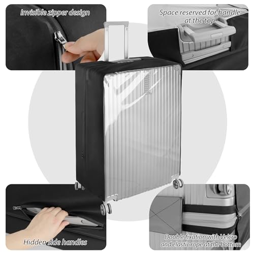 Veki Clear Luggage Covers for Suitcase TSA Approved, PVC Suitcase Cover, 24 - size: 24