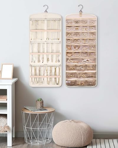 BAGSMART Hanging Jewelry Organizer, Necklace Holder Large Beige - color: Beige, size: Large - Standard