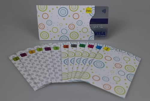 12 Pack RFID Blocking Sleeves Polka Dots Credit Card Sleeve Protector Identity Theft Protection Secure Card Holders Slim Design Fits Wallet/Purse (Mix) - color: Mix-12 Pcs