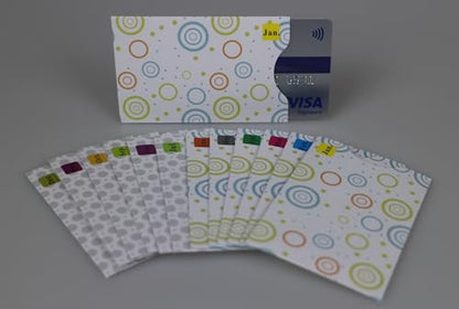 12 Pack RFID Blocking Sleeves Polka Dots Credit Card Sleeve Protector Identity Theft Protection Secure Card Holders Slim Design Fits Wallet/Purse (Mix) - color: Mix-12 Pcs