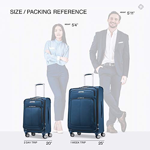 Samsonite Solyte DLX Softside Expandable Luggage with Spinner Wheels, Mediterranean Blue, 2-Piece Set (20/25) - color: Mediterranean Blue, size: 2-Piece Set (20/25)
