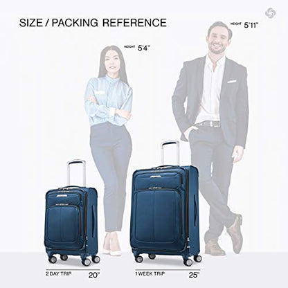 Samsonite Solyte DLX Softside Expandable Luggage with Spinner Wheels, Mediterranean Blue, 2-Piece Set (20/25) - color: Mediterranean Blue, size: 2-Piece Set (20/25)