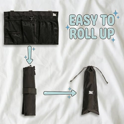 Airplane Seat Organizer to Clip onto Airplane Seat Pocket | Travel Essentials Accessory with Improved Universal Compatibility (15 x 9 Inches)