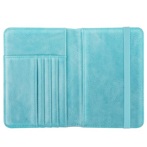 Coco Rossi Passport Holder for Travel Women Slim RFID Passport Cover Wallet - color: Glitter Teal
