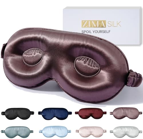 ZIMASILK Adjustable 22 Momme 100% Pure Mulberry Silk Sleep Mask - color: Plum Wine-adjustable