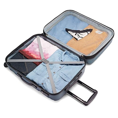 Samsonite Omni PC Hardside Expandable Luggage with Spinner Wheels, Teal, Checked-Medium 24-Inch - color: Teal, size: Checked-Medium 24-Inch